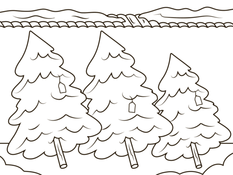 Christmas Trees For Sale Coloring Page